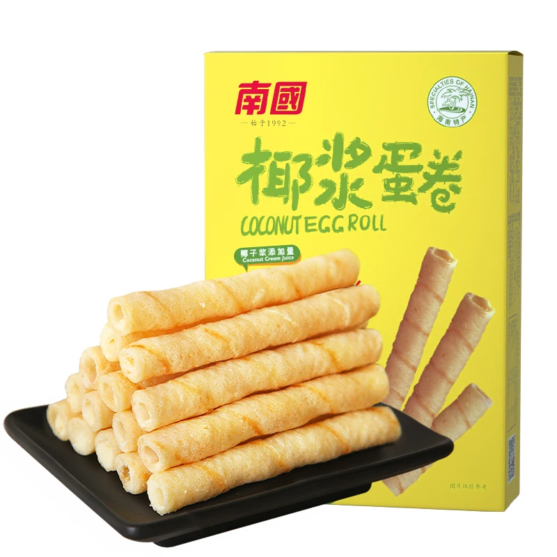 Health Crisp Snacks coconut wafer roll ,biscuit ,crackers