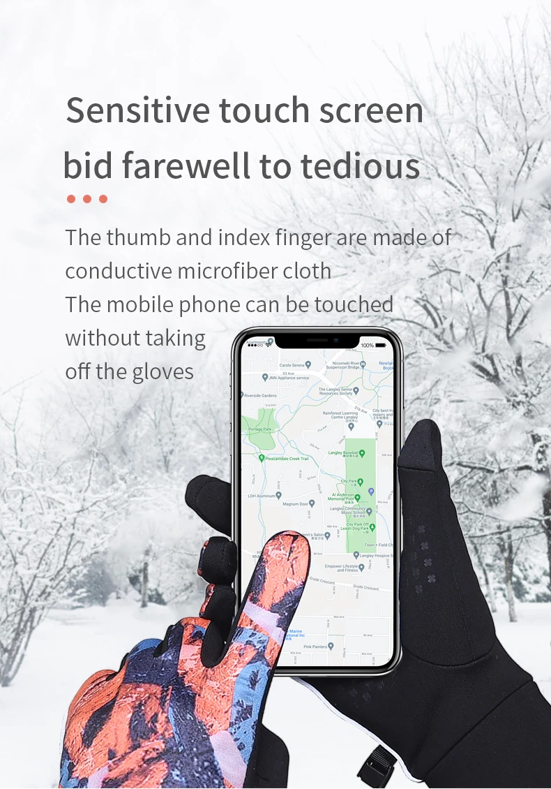 Оптовая продажа, перчатки AONIJIE M57 для активного отдыха, ветрозащитные теплые перчатки с пальцами, сенсорный экран с двумя пальцами для езды на велосипеде, бега