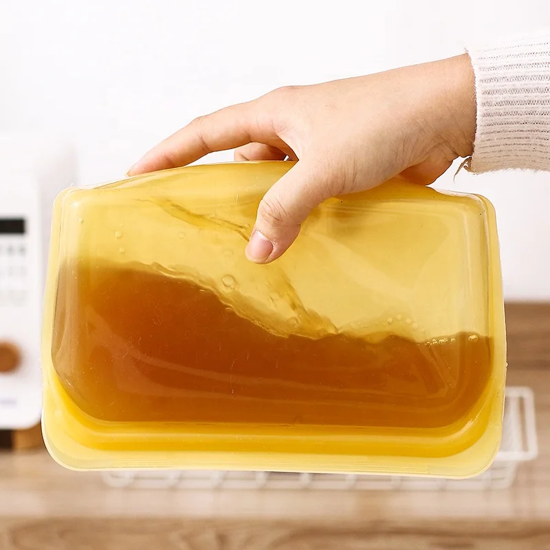 multifunctional reusable platinum silicone storage zipper bag for food