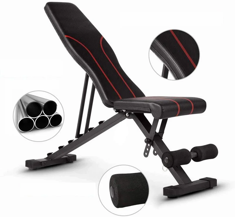 Wellshow Multi In stock wholesale training gym foldable fitness Press Barbell Bed adjustable weight Lifting dumbbell bench