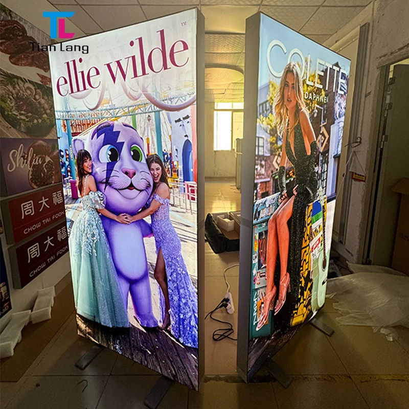 TianLang Trade Show Booth Back Lit Led Led Advertising Lightbox Foldable Seg Fabric Light Boxes
