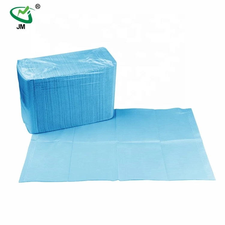 Top Supplier Dental Products Disposable Two Layers Tissue Paper Dental Bibs With Export Standard