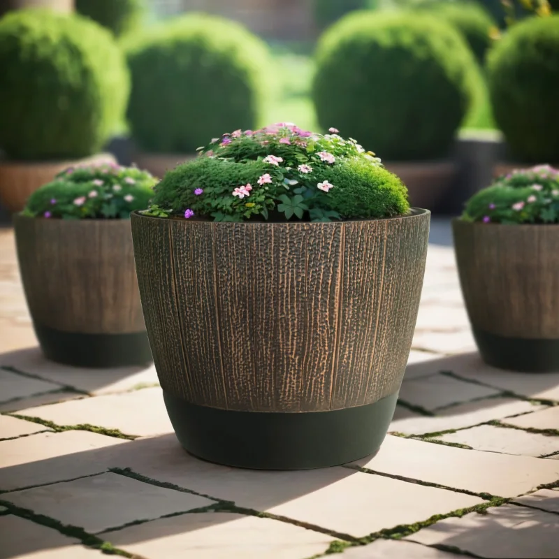 Wholesale Vintage Whiskey Barrel Planters for Stylish Indoor Outdoor Plant Displays Durable Garden Decor Pots