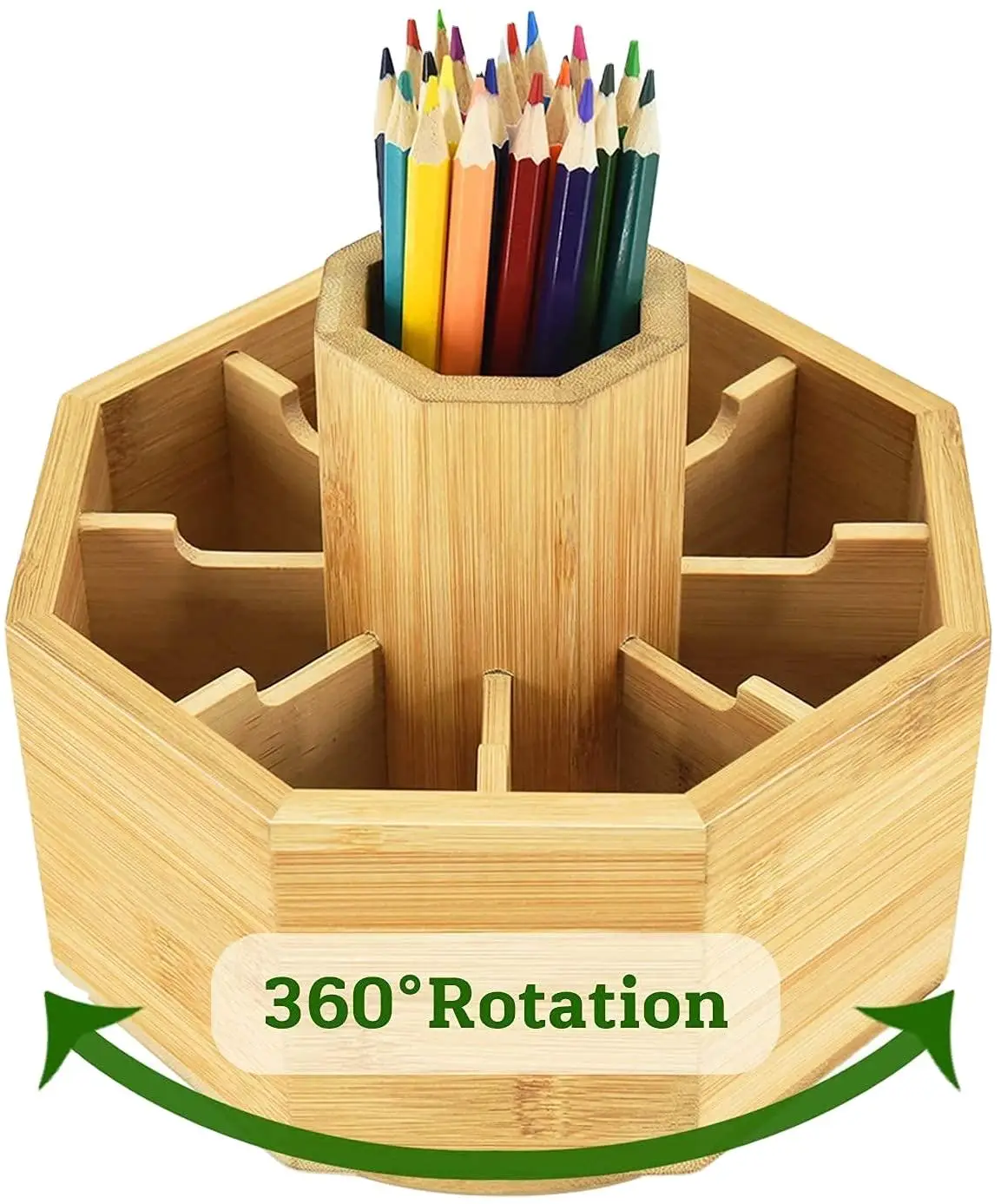 Wholesale Multi Purpose Art Supply Desk Organizer 360 Degree Rotating Pen Holder with 9 Compartments