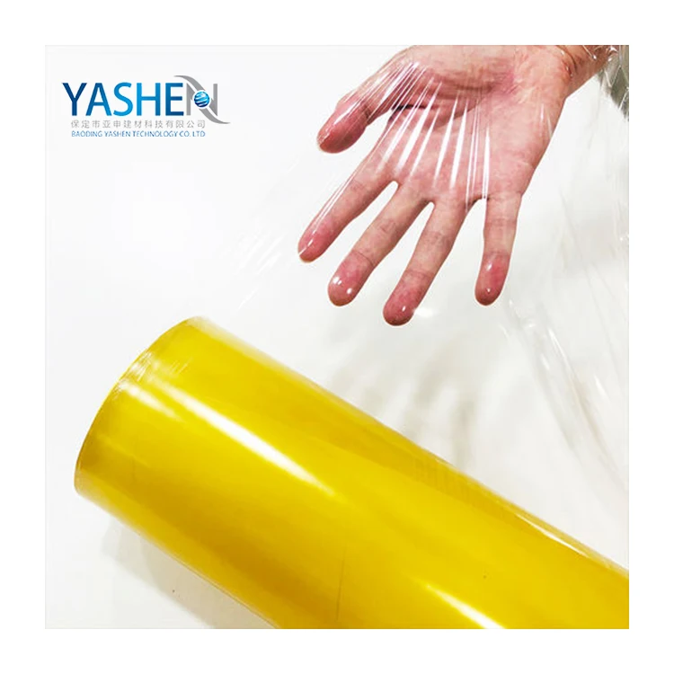 light yellow anti-fog pvc super clear film food grade pe cling wrap film for hotel packaging