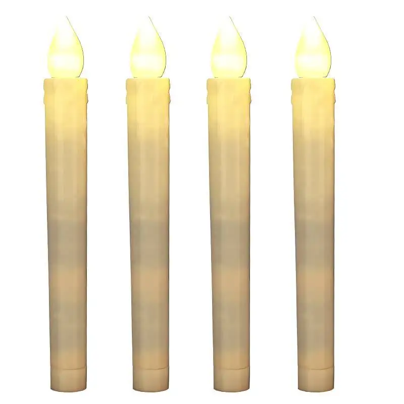 Battery operated led taper candles white Electric Long Candles dinner wedding decoration