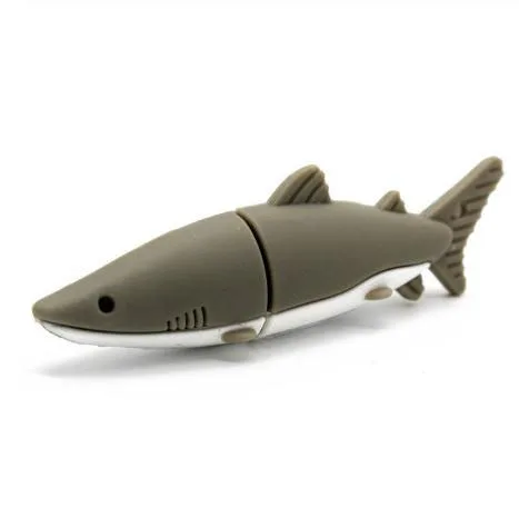 Cartoon Shark USB Flash Drive 2.0 1GB 2GB 4GB PVC Pen Drive 3.0 8GB 16GB 32GB 64GB Pendrive Funny Gift USB Memory Stick