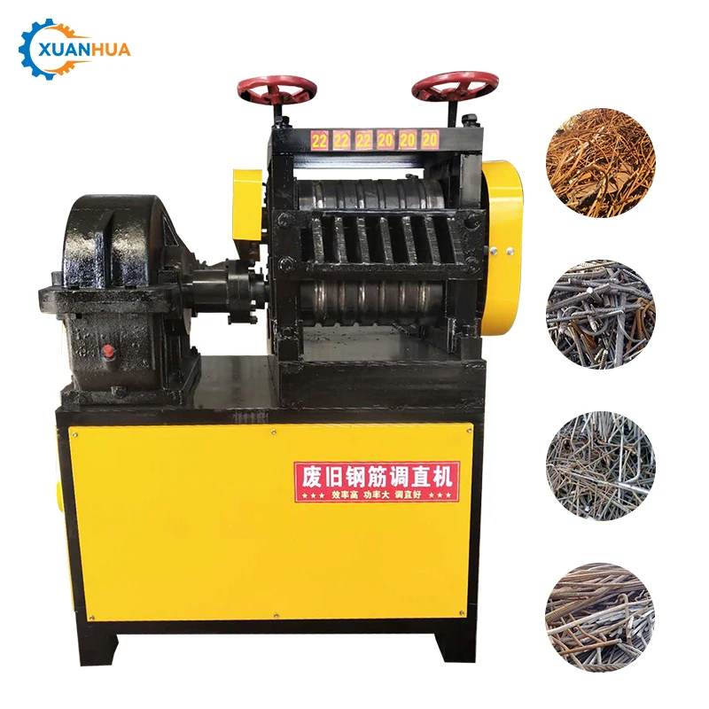 scrap rebar straightening machine used waste short steel bars wire straightening machine