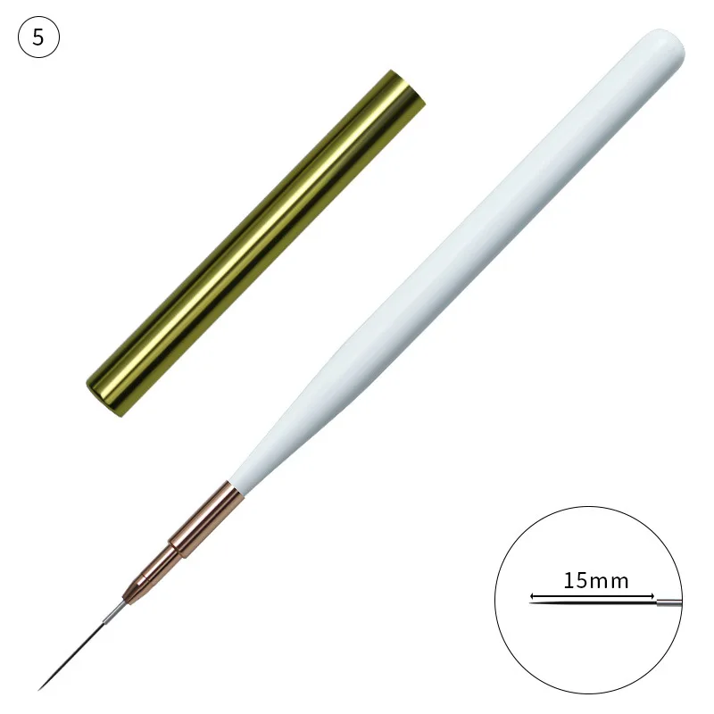 French Stripe Nail Art Liner Brush with cover 3D Tips Line Stripes DIY Drawing Pen UV Gel Brushes Painting Pen Manicure Tools