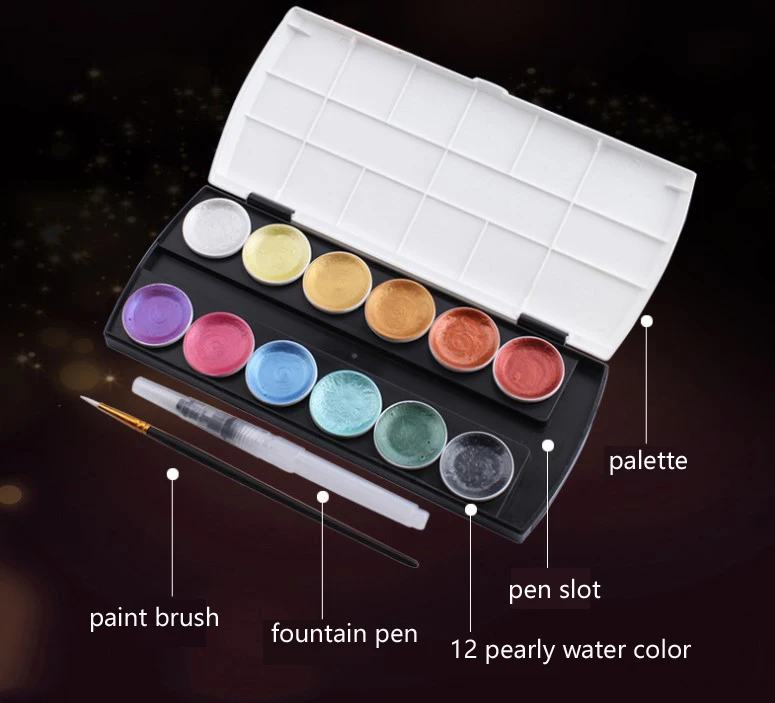 
Amazon hot sale 12 colour set drawing watercolour watercolor paintings 