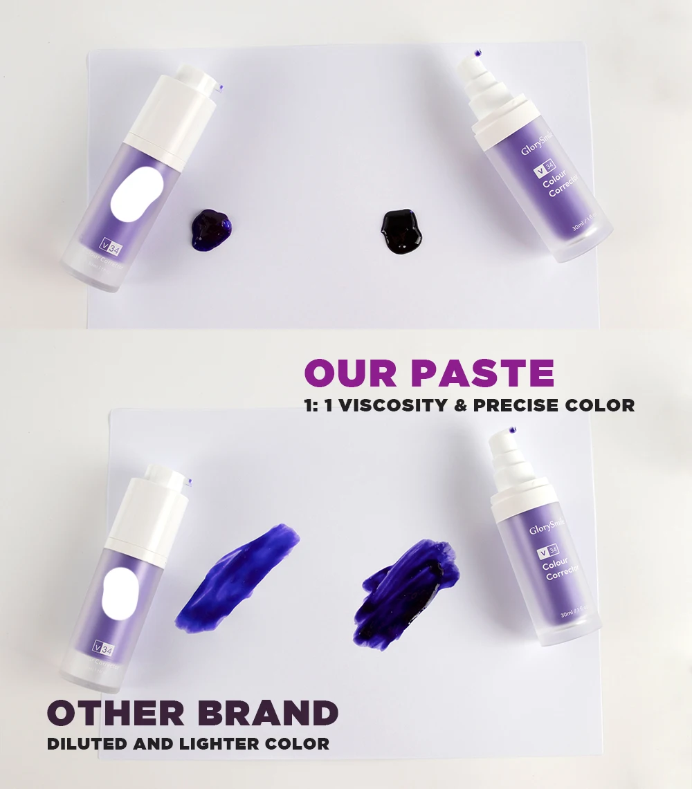 Private Label Professional Purple Toothpaste Dental Bright Effectively Whiten Teeth Whitening V34 Colour Corrector