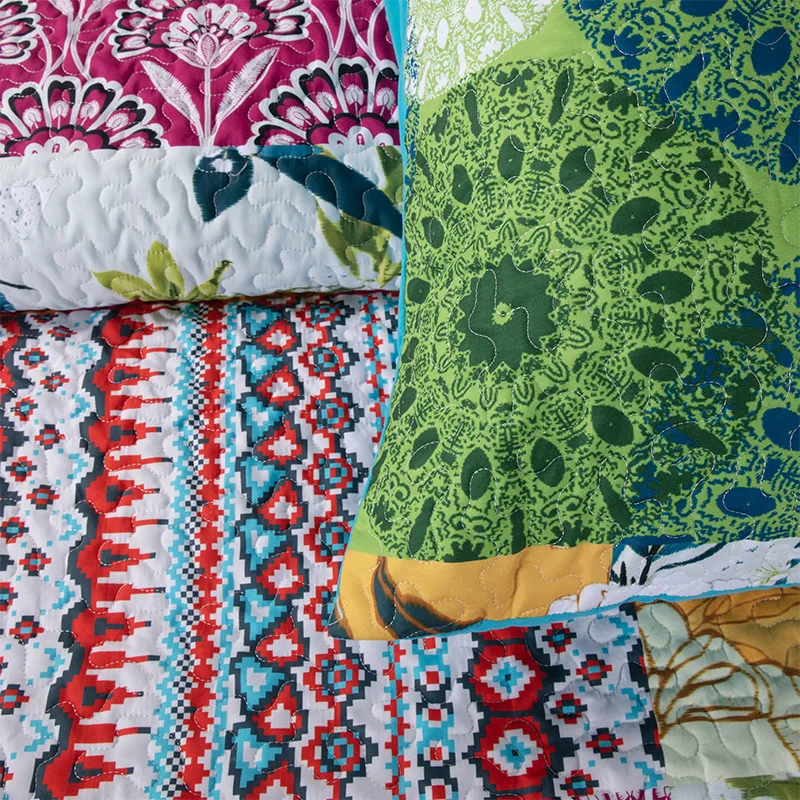 Factory Made Bedspread Set Quilt 100% Polyester Printed Patchwork Bedspreads