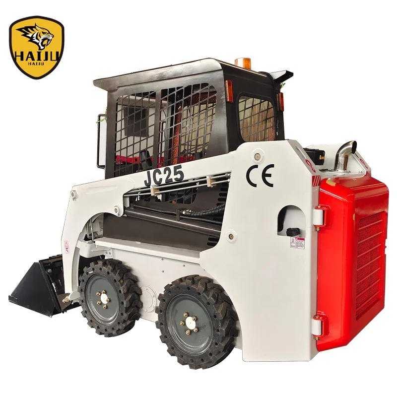 Shandong Manufacture Solid Wheel Skid Steer Loader With Attachment Capacity 380 kg Front Loader