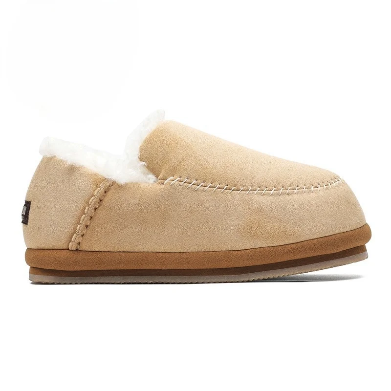 Autumn and Winter Home Fashion Casual Cotton Shoes New Non-slip Plus Fleece Cushioned Snow Boots Leather EVA Warm