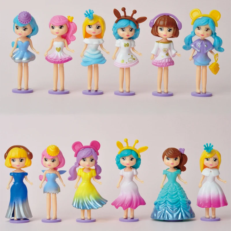 Wholesale Customized Figures Model Dolls OEM Action Figures Cartoon Girl Theme Party Decoration Color Box Mini 3D