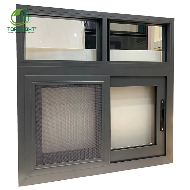 High quality transon windows security mash double glazed aluminium sliding windows for houses