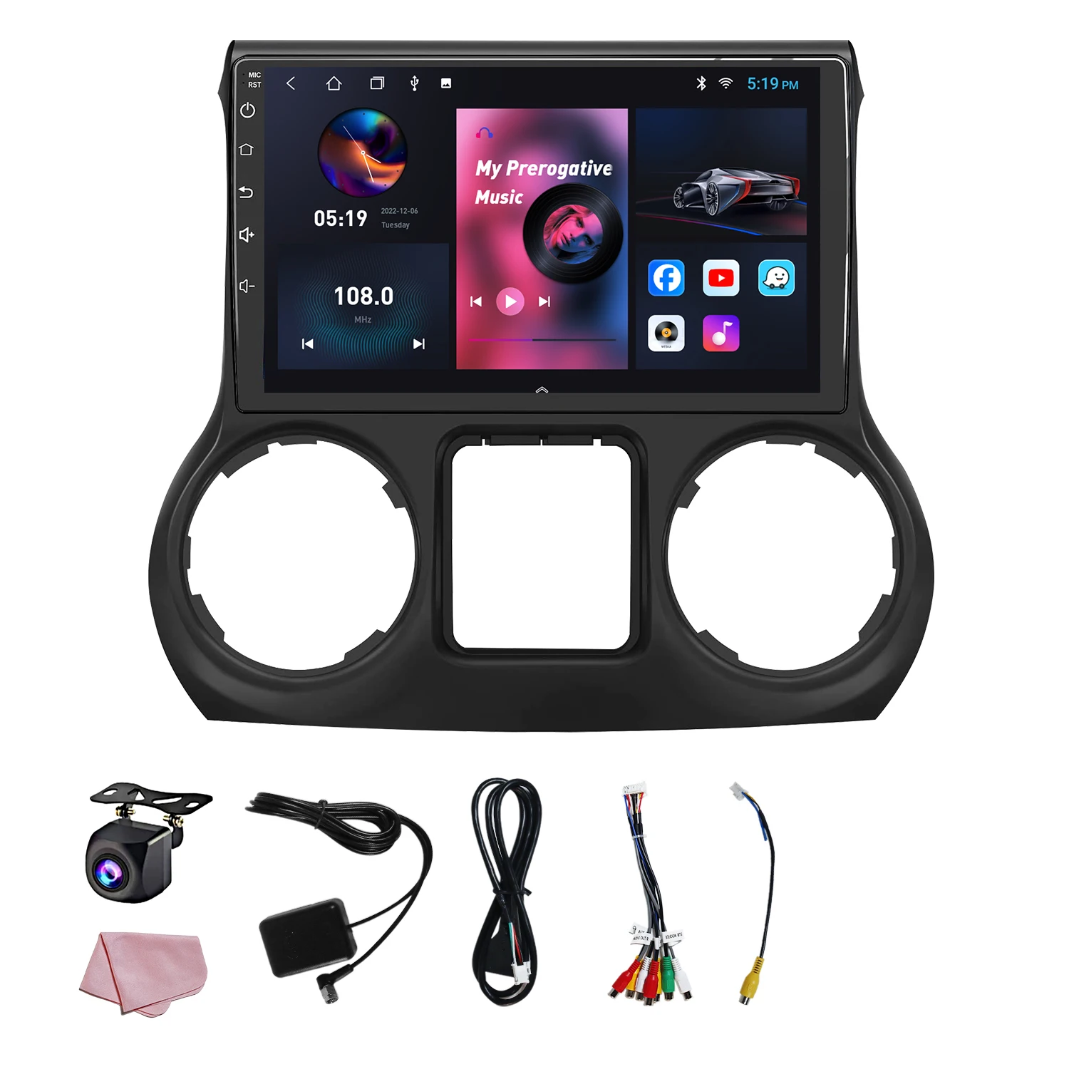 Автомагнитола на Android 12 стерео видео 4G Wi-Fi GPS-навигация автомобильный DVD-плеер IPS RDS для jeep Wrangler JK 2015 2016 2017 2018