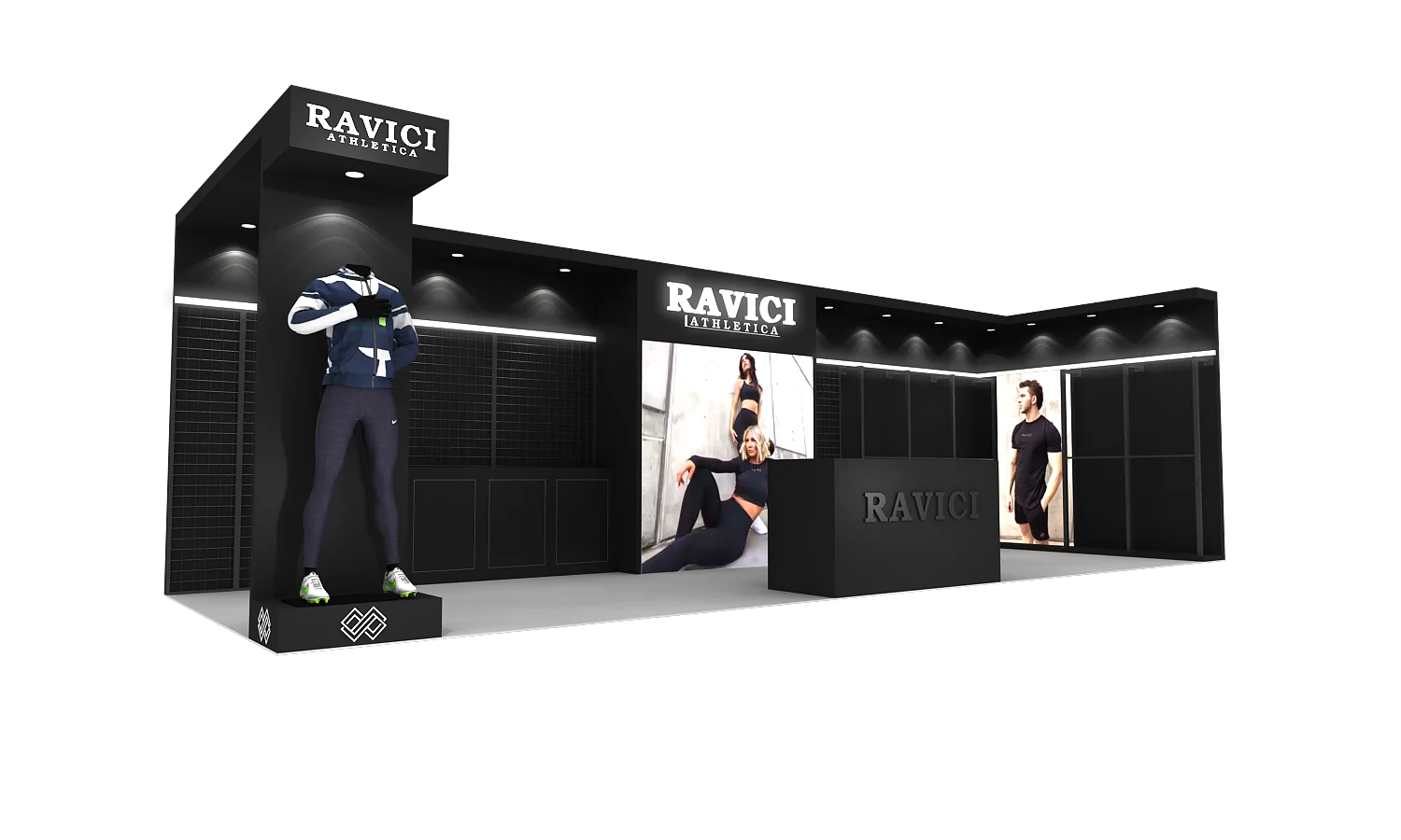 Сделай сам 10x30 выставочный стенд с лесом на заказ сменный для одежды высокого