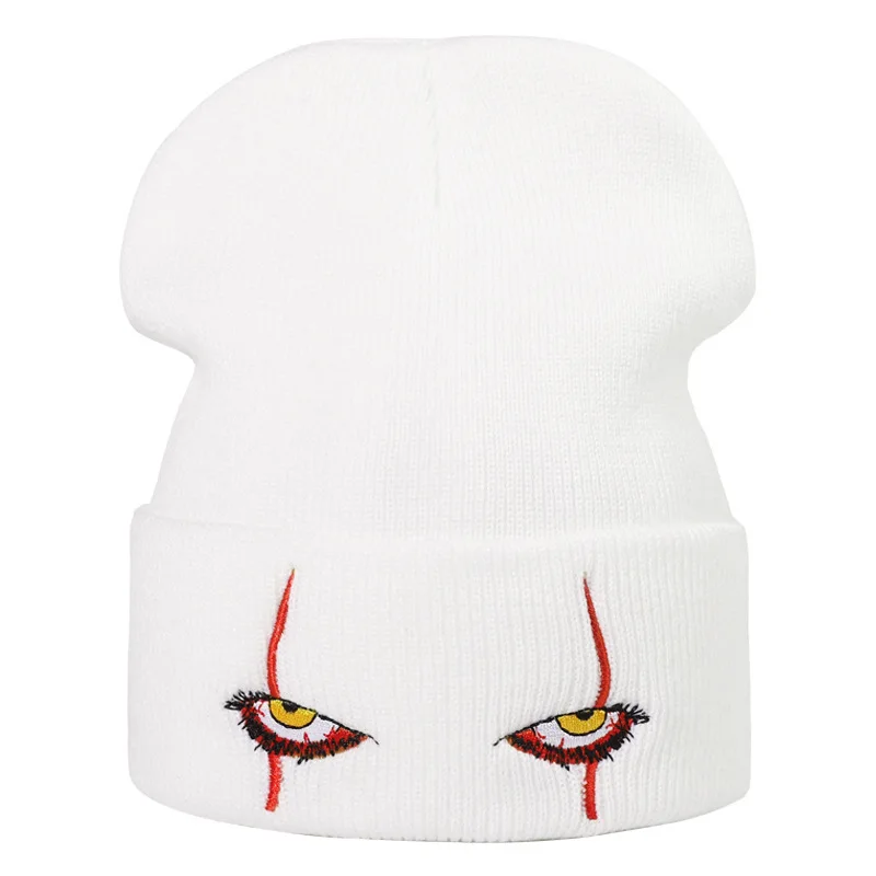 Wholesale Halloween Horror Eyes patterned knitted wire caps thermal pullovers hip hop spooky Halloween hats