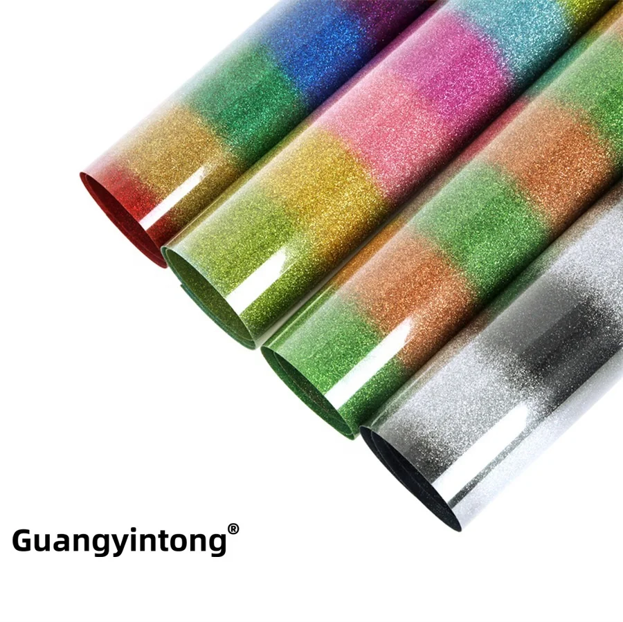 Guangyintong PU Радуга Блеск серии изготовленный на заказ отражающая теплопроводная поливинилхлоридная дизайнерские рубашка винил пресс