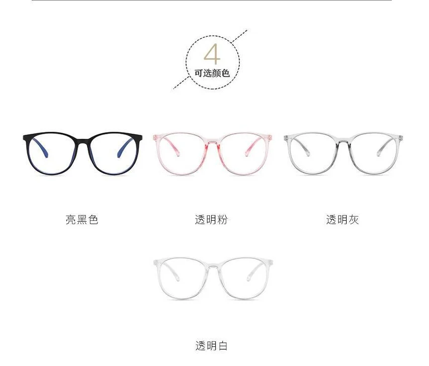 Cheap clear trendy big frame optical eyewear round eyeglasses frames glass eye latest anti blue light filter blocking glasses