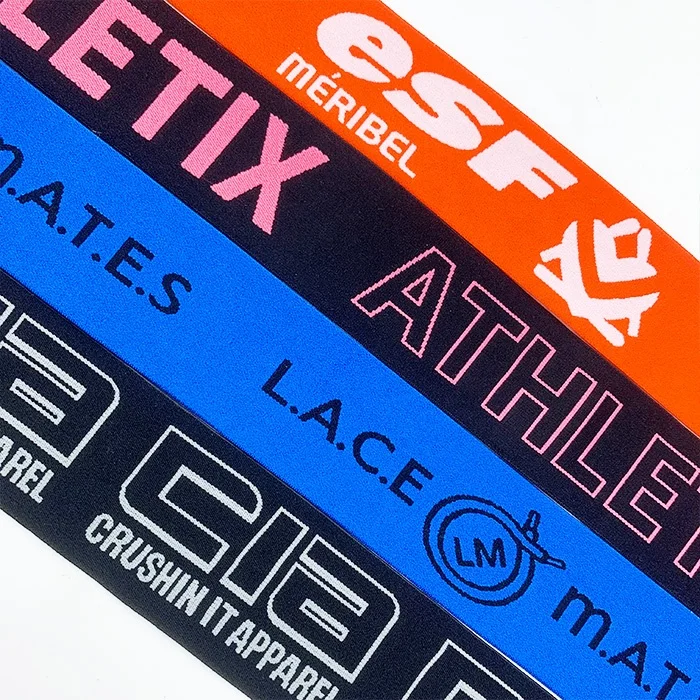 Free Sample High Quality Nylon Rubber Custom Woven Manufacturer Jacquard Elastic Weaving With Logo Colorful Exercise Band