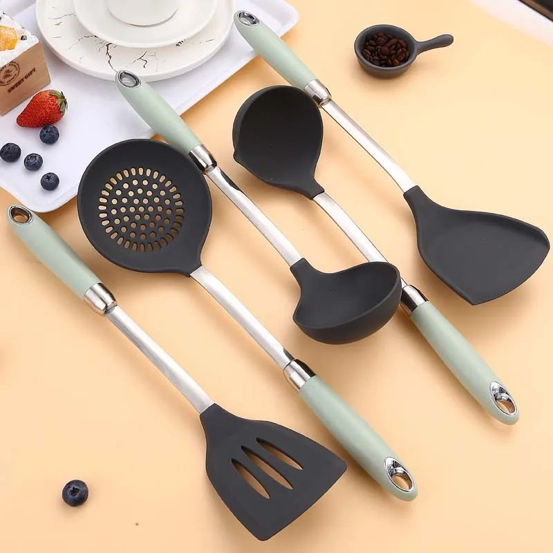 Nordic Kitchen Utensils and Gadgets Set Stainless Metal Silicone Cooking Tools for Home Food Application Kitchen Accessories