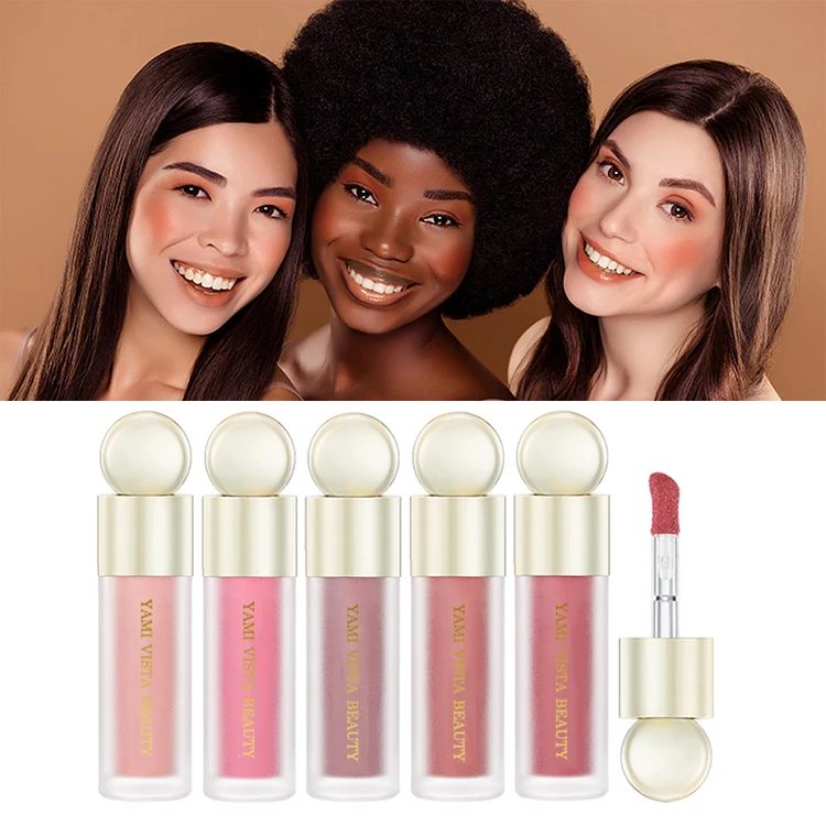 Custom Logo Color Changing Highlighter Lip Eye Cheek Tint Makeup Blush Liquid Shimmer Vegan Private Label Cream Blush