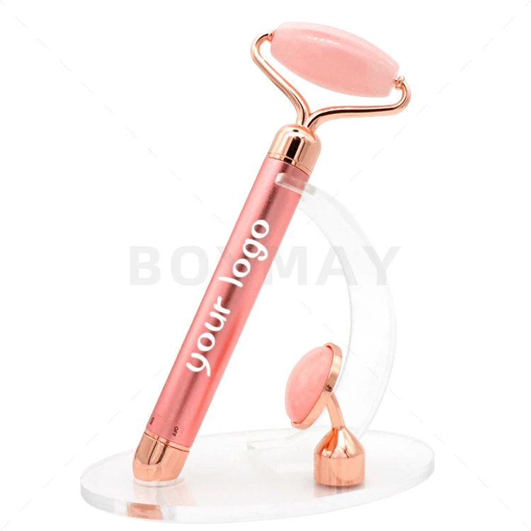 
Upgrade Beauty DIY Detachable Heads Rose Quartz Eye Facial Massager Kit 2 in 1 24k Gold Beauty Bar 