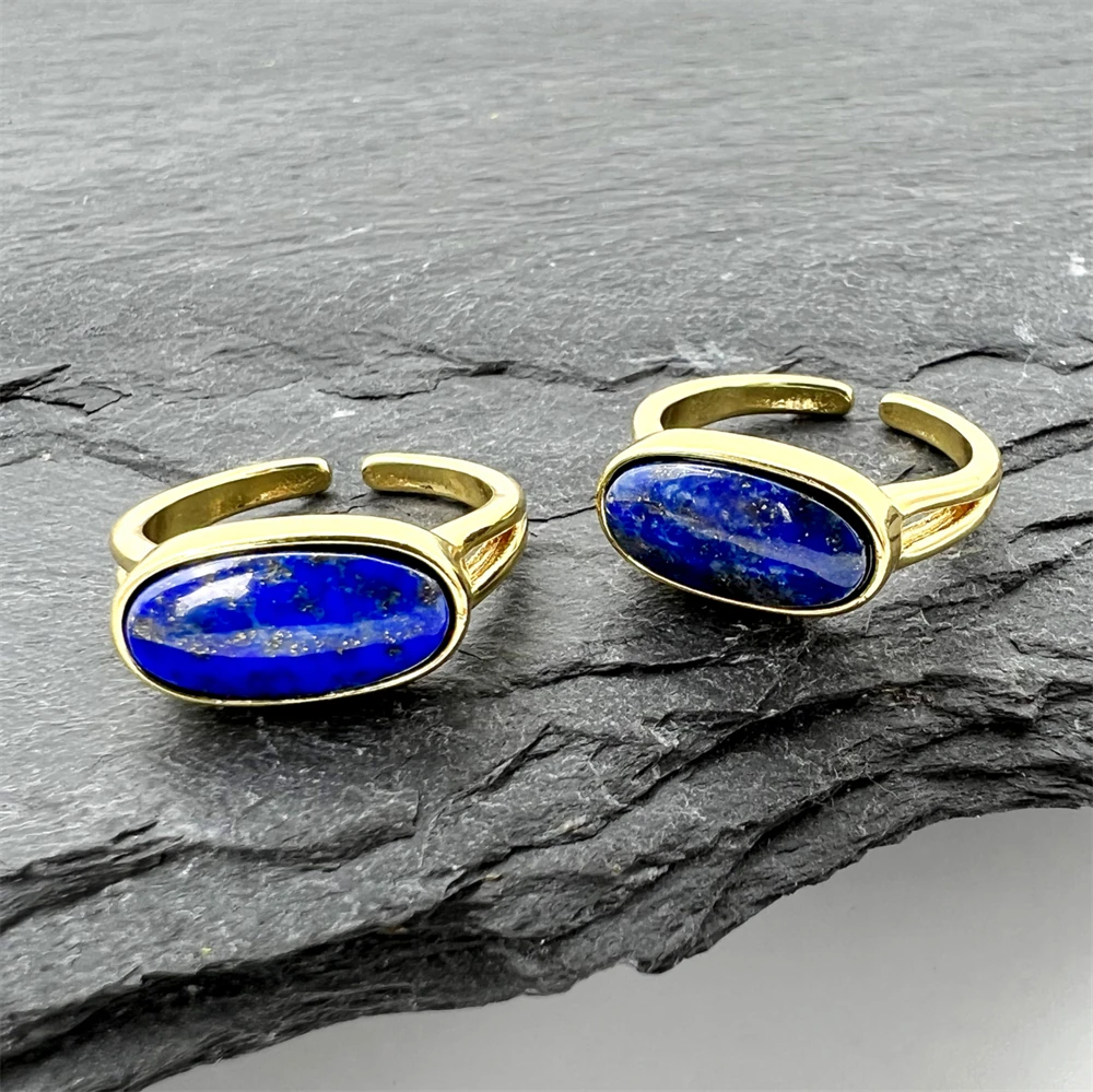 Hot Sale Reiki Gemstone Labradorite Band Ring  Natural Stones Rings Energy Healing Rose Quartz Lapis Lazuli Crystal Men Rings