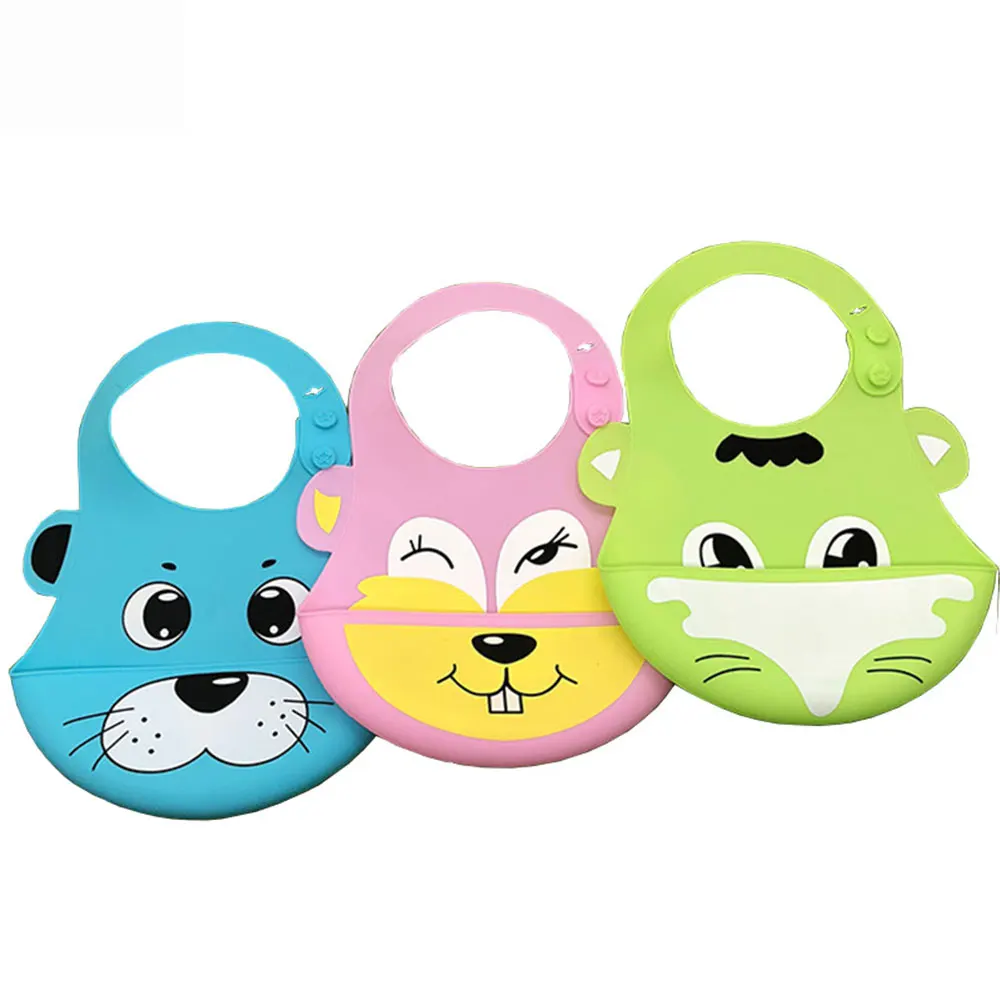 Hot Sale Custom Baby Food Silicone Divided Plate and Bibs Silicon Baby Bib Food Catcher Silicone Feeding Bibs