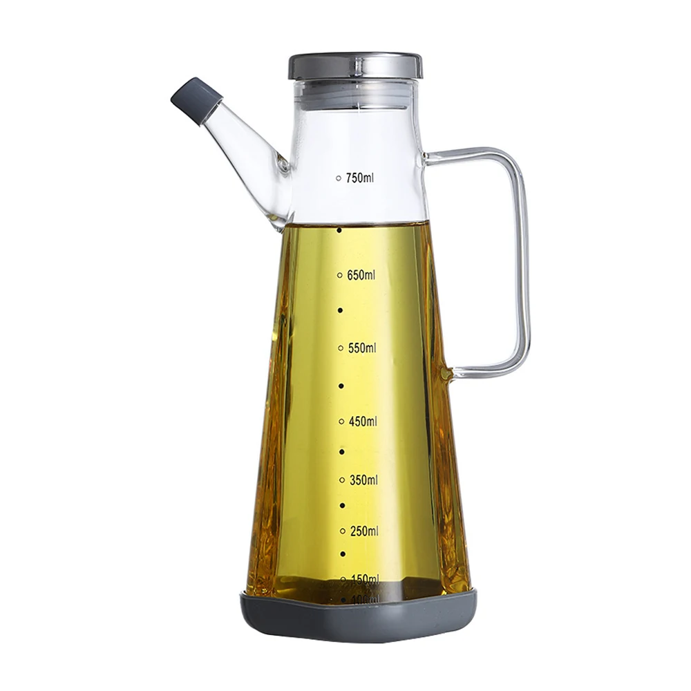 
GF Borosilicate Glass Oil Bottle Anti-Leak Olive Oil Dispenser with Stainless Steel lid for Kitchen Cooking Container, 550ml/75 