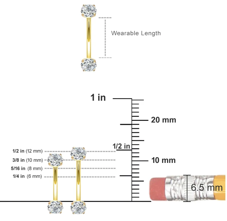 Wholesale 14K solid gold CZ Eyebrow Push In Threadless  Rook Cartilage earrings 14k solid gold piercing jewelry