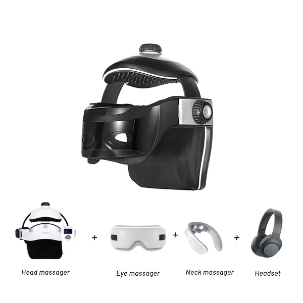 Smart Eye Care Massage Instrument Vibration Visual Eye Mask Electric Portable Sleep Full Head Massager for Relieve Migraines