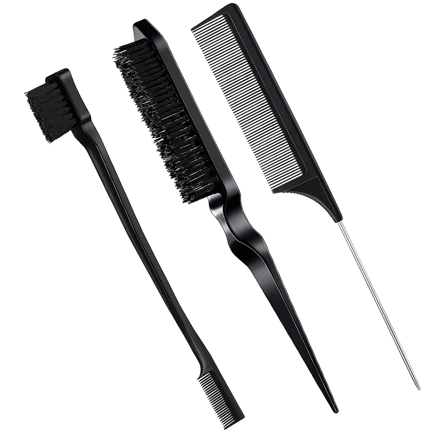 Double Sided Edge Control Hair Comb Styling Brush Set Teasing Accessories Slick Back Men Women
