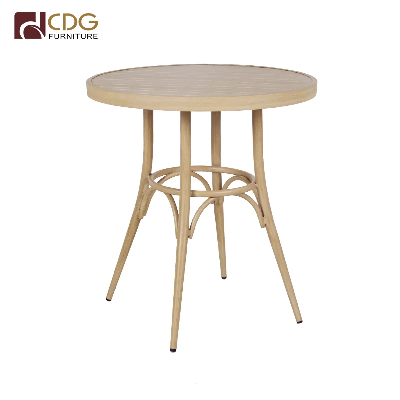 Handmade Commercial Furniture Bistro Chair Table Round Light Wooden Finish Dinning Table