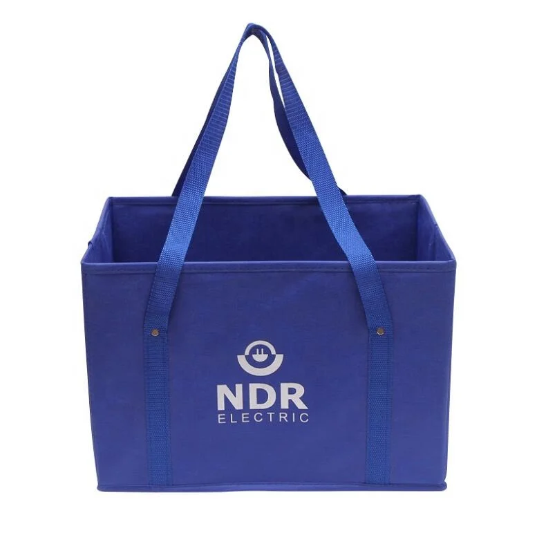 Premium Quality Heavy Duty Foldable Grocery Bag with Extra Long Handles Large Reusable Grocery Shopping Box Bags