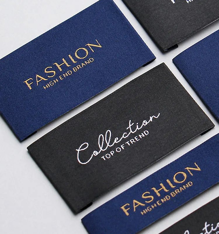Clothing Collar Label, Weaving Elevation, Density, Customized Clothing Textiles Fabric Labels Trademarks And Origin Labels
