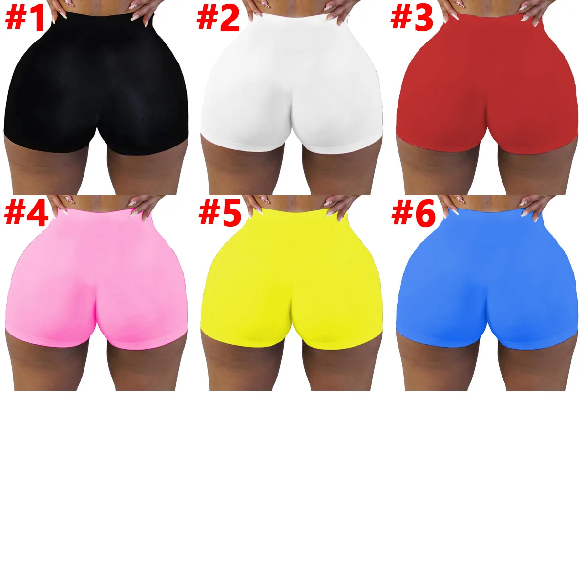 Good Quality Running Shorts Custom Logo Women Biker Shorts Good Stretchy Booty Fitness Ladies Solid Color Gym Shorts Women
