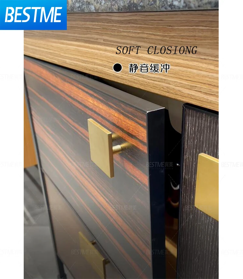 BESTME high end hotel floor standing colorful Oak Wood bathroom cabinet bathroom vanity