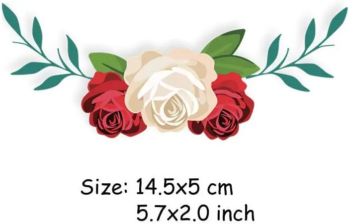 Flower Iron on Sticker Heat Transfer Patches 10 PCS Appliques Decals for T-Shirt Jeans Backpacks Jackets Dress Clothing Art