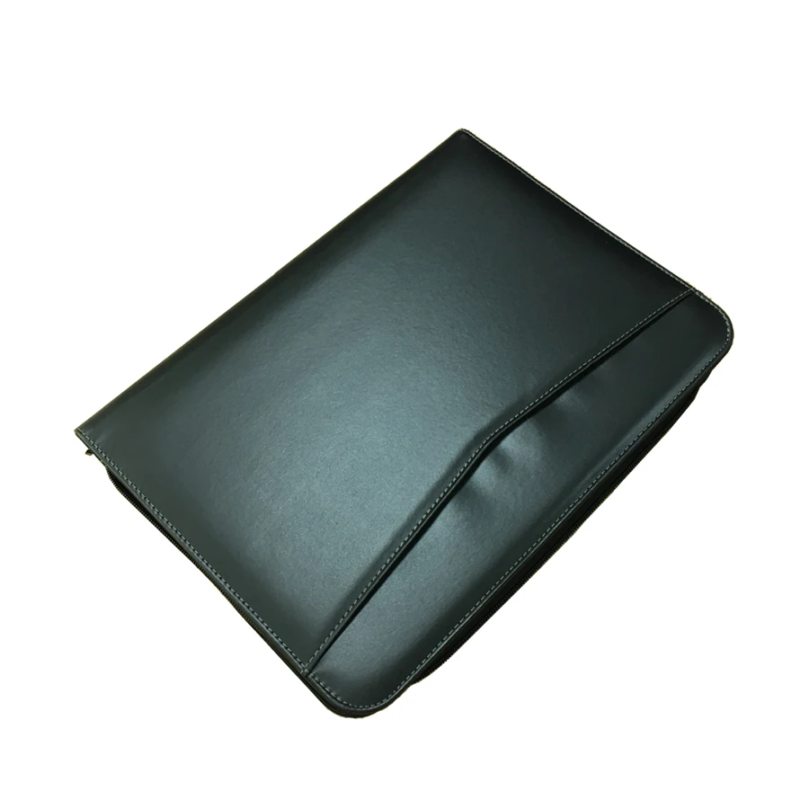 Executive PU Leather Zipper Portfolio meetings conference folder