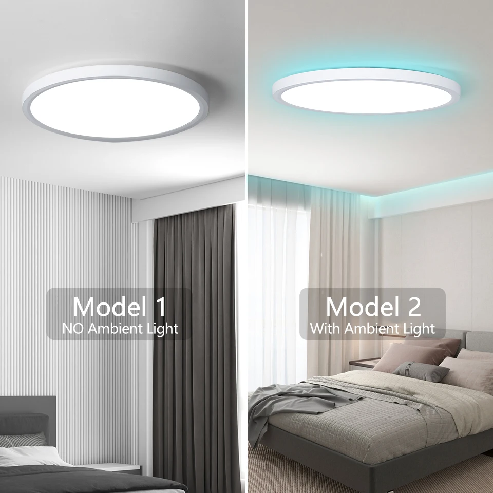 Tuya WiFi Voice Control 300mm 24W LED Ceiling Light Smart Modern Design PC Body White Shade Bedroom Living Room App PL Warehouse