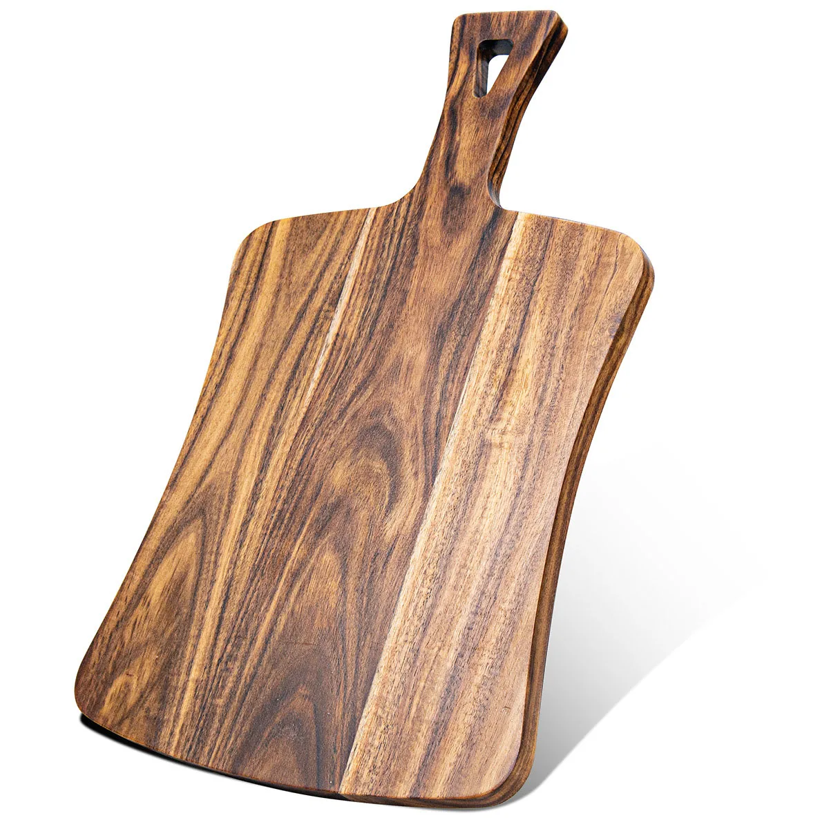 Eco Friendly Large Creative Rustic Handmade Acacia Wooden Cutting Board with Handle