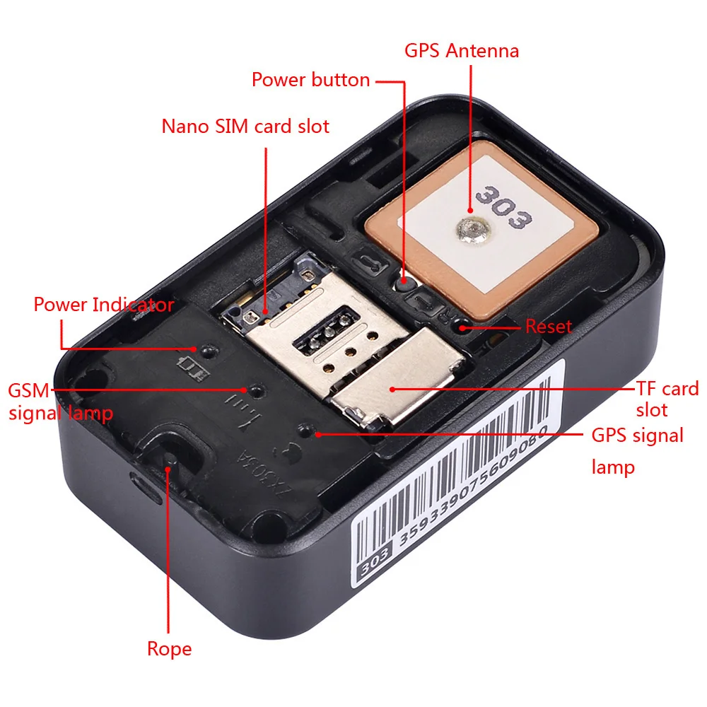 GT-07 Портативный GPS устройства слежения LBS Wi-Fi персональный