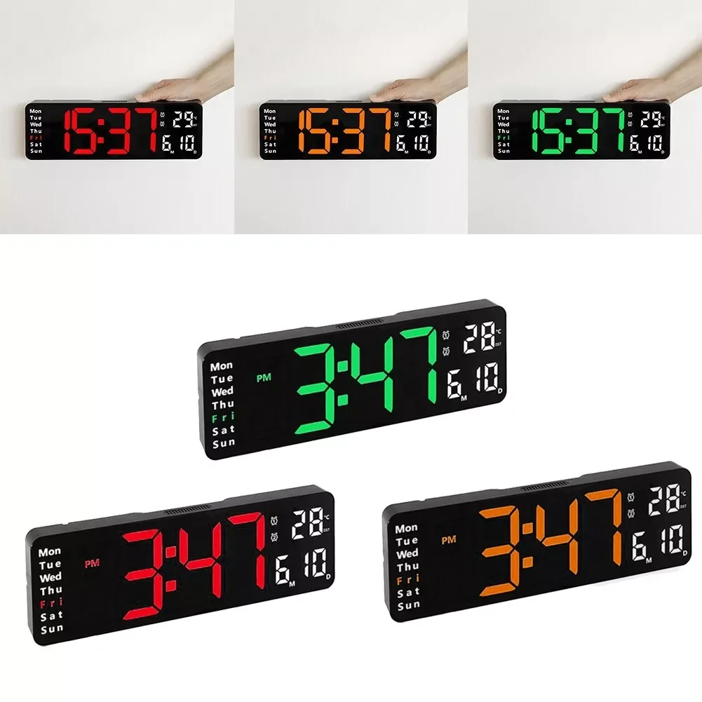 Extra large screen wall mounted clock multifunctional remote control electronic digital LED clock Nordic style clock