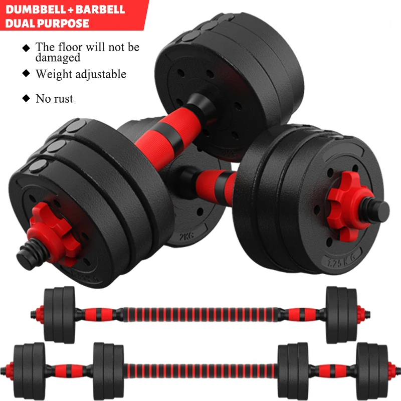 Custom Logo 10kg-50kg Adjustable Detachable Barbells Dumbbells Sets Bodybuilder Rack Hex PVC Neoprene Plastic 20kg-40kg Lifting