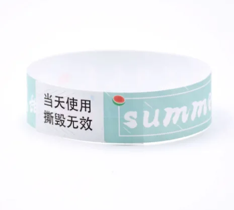 Custom 1000 PCS Waterproof Tyvek Paper Wristband Blank Hot Sale Hand Band Bracelet For Party
