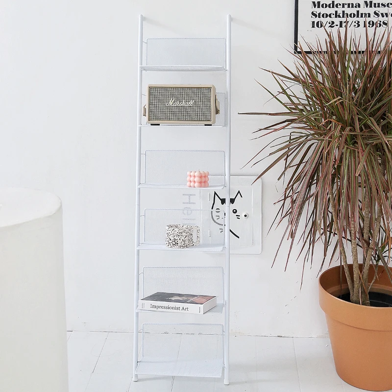 Bookcases Tall Ladder Modern Living Room Furniture Open Standing Storage Rack Holder Home Metal Bookshelf Book Shelf Bookcases