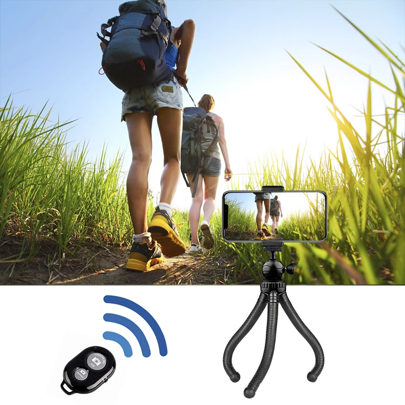 mini pocket Silicone Flexible mini tripod selfie stick holder Action camera stents Camera cell Phone Tripod mount with remote